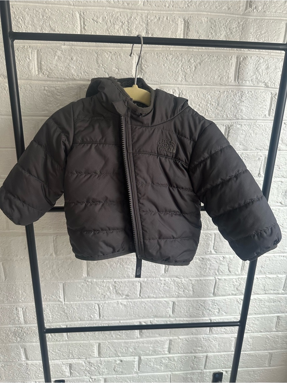 The North Face Kids Brown Puffer Jacket with Hood